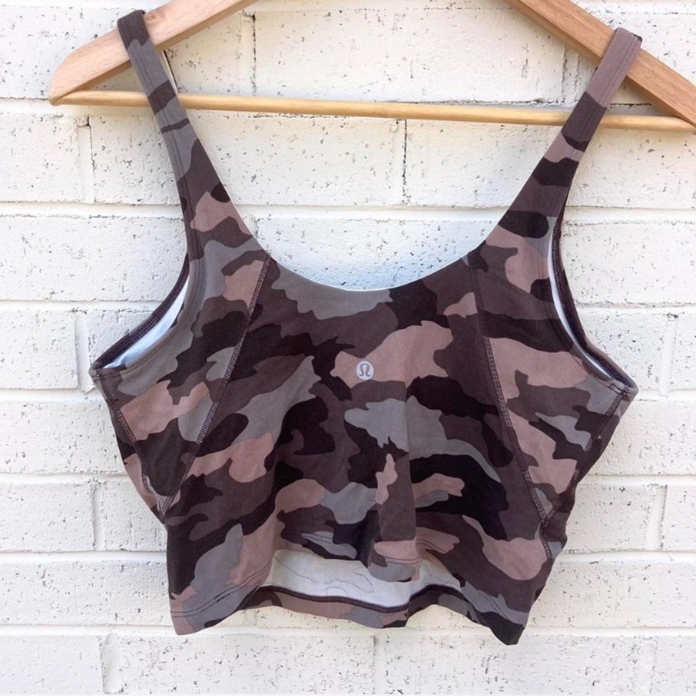 Lululemon align pink & grey camo print lined sports bra Size: 8/10 - Picture 2 of 3